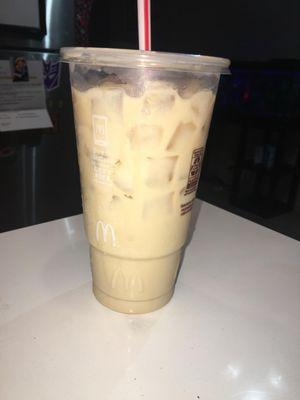 Everytime i come to this McDonald's, the iced coffee is never right. Tonight mine was nothing but sweet cream and ice, no coffee at all.