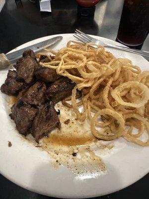 Steak Tips and Onion Strings