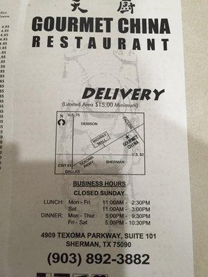 Menu/ Hours