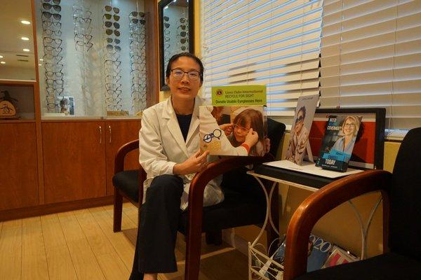 Dr. Yeh donates all her unused glasses and you can too.