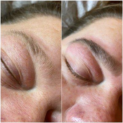 Eyebrow wax and tint