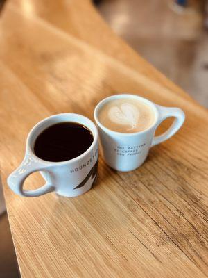 Latte & black coffee