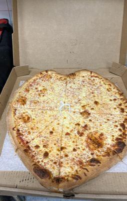 Heart shaped Cheese Pizza