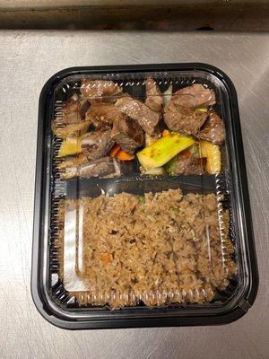 Hibachi steak with fried rice