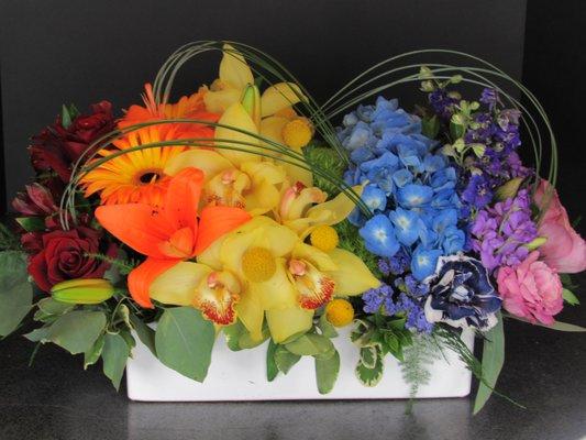 Garden Rainbow! Roses, lilies, orchids, hydrangea and other spring flowers in all the colors of the rainbow!