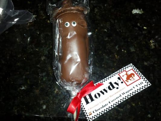 Howdy hey, I am a chocolate covered marshmallow with a cowboy hat and I'm not Mr. Hankey thank you very much.