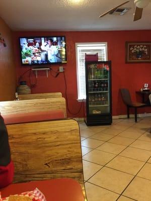 TV in front dining room. Mexican Coke / Sodas available!