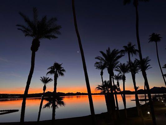 Beautiful sunrises from our balcony every morning.