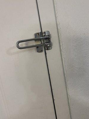 Broken lock on door