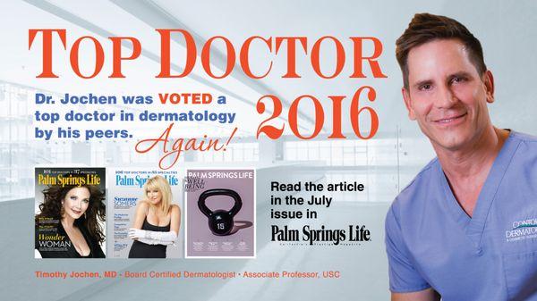 Dr. Timothy Jochen has been selected Top Doctor for 3 years running. 2014, 2015 and 2016!