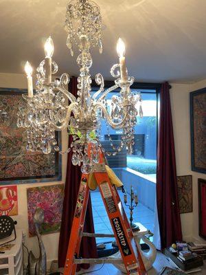 Mc Noon , chandelier cleaner came to my house to clean my parents chandelier ,we've had since 1970 in Las Vegas!