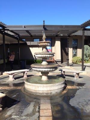 Fountain in Front (water everywhere as there were kids playing with the water)