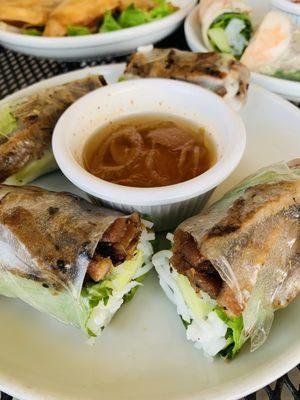 Grilled pork spring roll