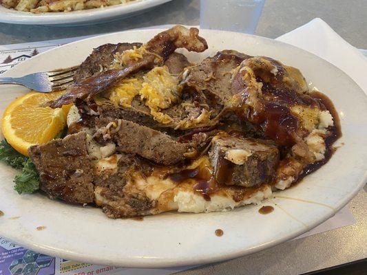 Mile High Meatloaf....had to cut into it to show you how much this portion size was.