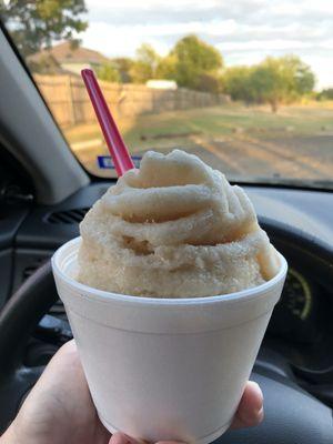 Medium snow ice cream flavored snow cone.....YUM!