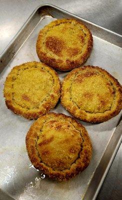 Creamy Graviera cheese stuffed pies. baked daily fresh