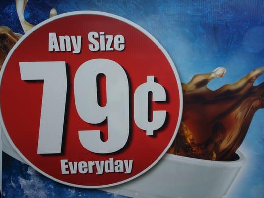 Up to 44 oz everyday is a mere $.79 plus tax.