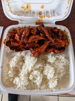 EXTRA SPICY chicken teriyaki.