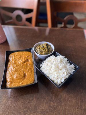 Chicken Tikka Masala w/ Saag Paneer (lunch special - $11)