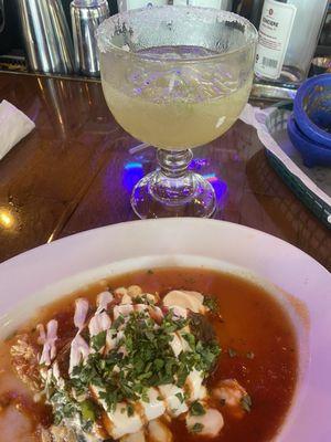 Chili Relleno and margarita. SO good.