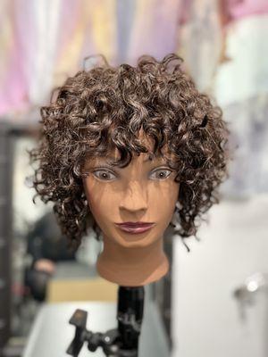 Curly cut with fringe