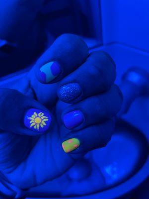 Disneyworld glow in the dark nails