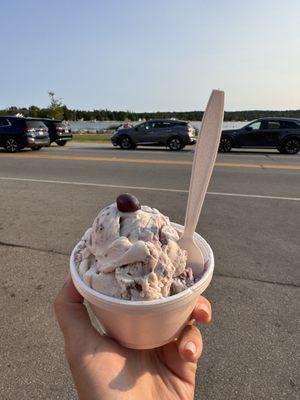 Blueberry chocolate waffle cone