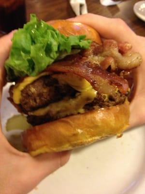 Double cheeseburger with bacon