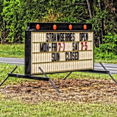 Apple Farms sign by the road