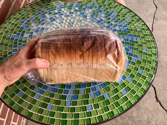 Loaf of fresh made sourdough bread.