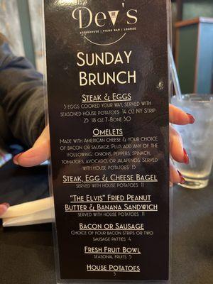 Brunch menu