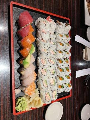 rainbow roll, california roll, vegetable roll