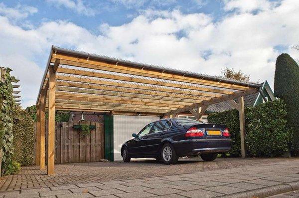 corrugated carport.