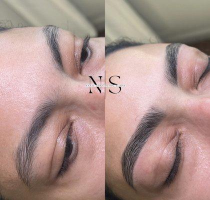 Eyebrow threading and tinting.