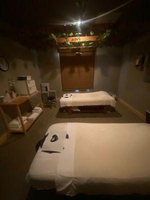 massage beds and room for two