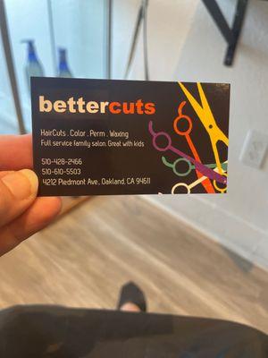 Their current business card with actual address. Yelp hasn't updated it yet....