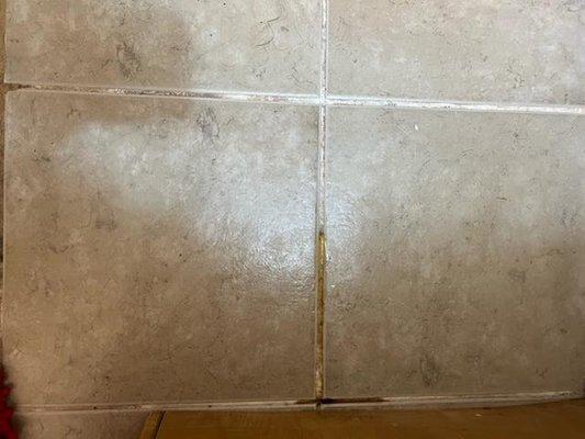 No Re-Caulking or cleaning done in bathroom