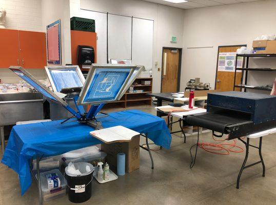 Some of the set up for the student print day