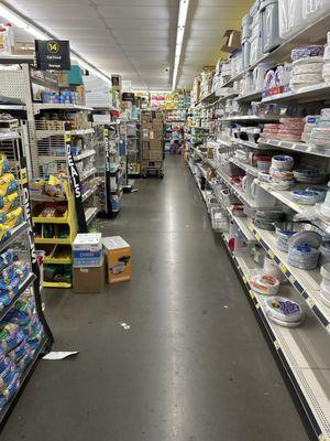 Messy aisle