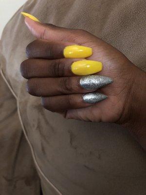 Right Hand: the stiletto nails are sharper but wiser than the ones on the left hand