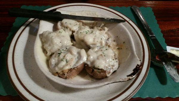 Stuffed mushroom with provolone