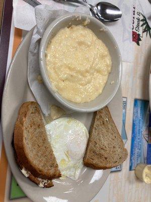 Cheese grits egg and toast