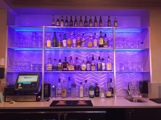 Liquor behind the bar