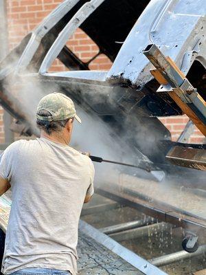 Vehicle Restoration with Dustless Blasting & Pressure Washer