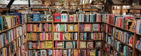 Wide aisles and expansive views above the shelves make for endlessly pleasant browsing