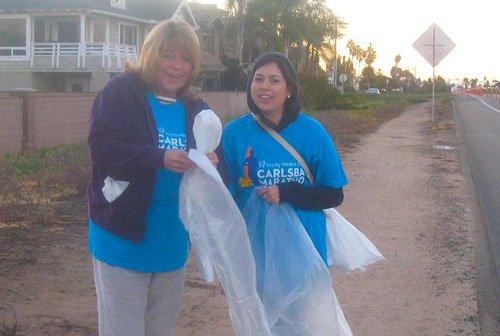 Cleaning up after the Carlsbad Marathon in San Diego, CA.