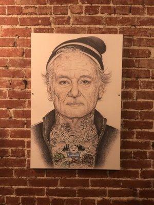 Bill Murray bathroom wall art (Men's Restroom)