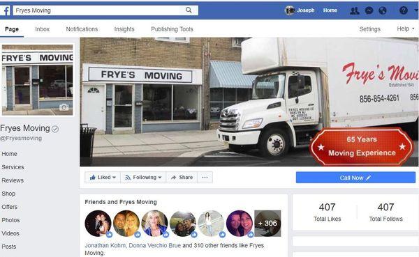 Fryes Moving FB Community 407 Page Likes and 10 Five Star Reviews!!!!