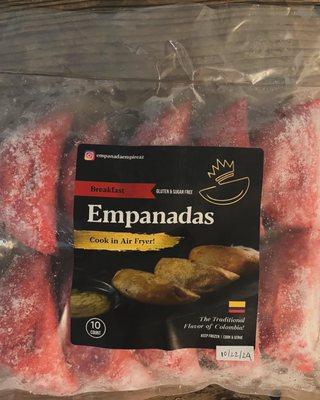 frozen pack of 10 empanadas