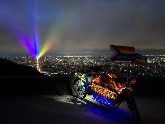 Rainbow lasers & bike